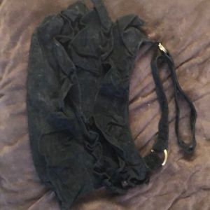Lizden suede ruffle bag